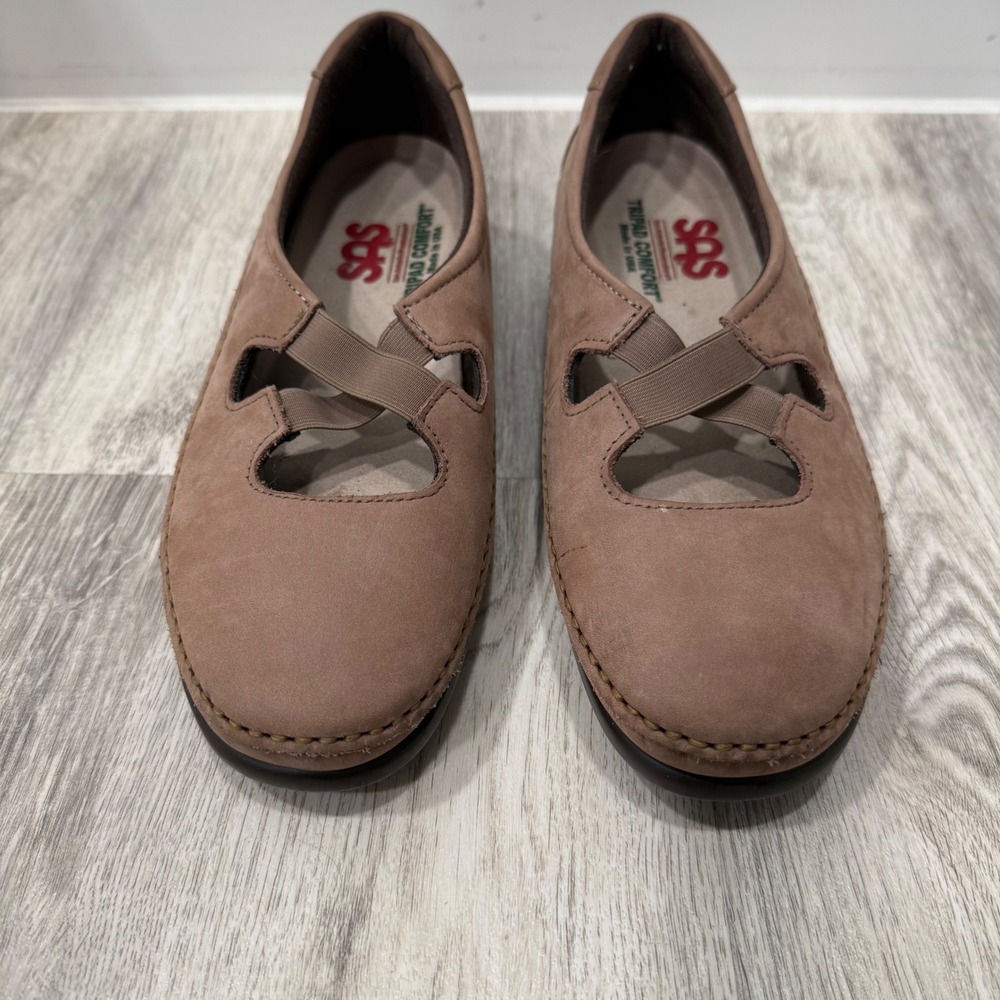 SAS Tripad Comfort Mary Jane Flats Brown Nubuck Leather 8.5 N Made in USA - Picture 2 of 8
